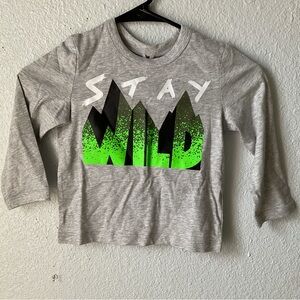 Stella McCartney Kids Gray 'Stay Wild' Long Sleeve Tee 3T NWT